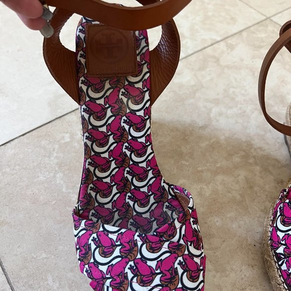 Tory Burch Lily Pad Wedge Espadrilles Sandals - Picture 4 of 8